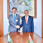 Deputy Prime Minister and Foreign Minister, Senator Mohammad Ishaq Dar, met with the Adviser for Foreign Affairs of the People’s Republic of Bangladesh, Md. Touhid Hossain, on the sidelines of the International conference on the Two-State Solution in the UN.