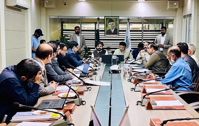 Provincial Ministers Syed Nasir Hussain Shah and Zia Lanjar preside over a meeting on Solid Waste Management in the city