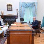 Federal Minister for Maritime Affairs Junaid Anwar Chaudhry calls on Prime Minister Muhammad Shehbaz Sharif