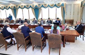 A delegation of international E-commerce Company Alibaba Group, led by President of International Markets James Dong meets with Prime Minister Muhammad Shehbaz Sharif