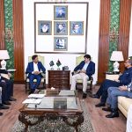Sindh Chief Minister Syed Murad Ali Shah meets with Federal Minister for Water Resources Mian Muhammad Moeen Wattoo at CM House
