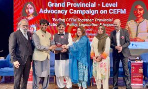 Sindh Minister for Energy, Planning, and Development, Syed Nasir Hussain Shah visits the stalls showcasing traditional and cultural items at a provincial-level awareness program on child and forced marriages organized by SPO along with civil society organizations from Khairpur and Jacobabad at the Pakistan Arts Council Karachi