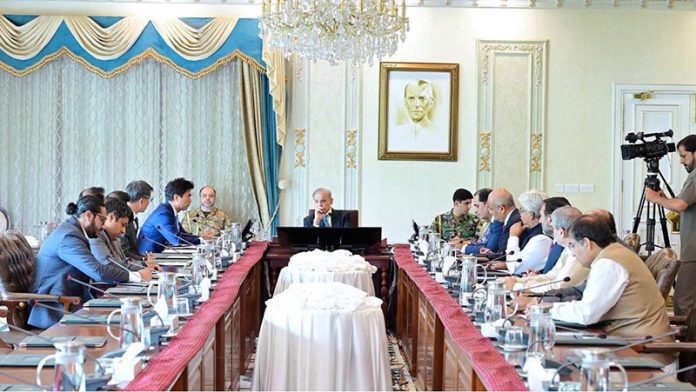 A delegation of international E-commerce Company Alibaba Group, led by President of International Markets James Dong meets with Prime Minister Muhammad Shehbaz Sharif