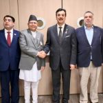 Chairman Senate, Syed Yousuf Raza Gillani, meets with Mr. Devraj Ghimire, Speaker of the House of Representatives of Nepal, on the sidelines of the 6th World Conference of Speakers of Parliament in Geneva, Switzerland