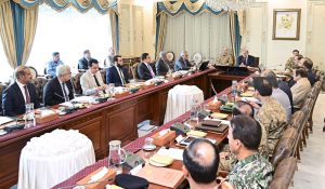 Prime Minister Muhammad Shehbaz Sharif chairs a meeting of the Steering Committee on Anti-Terrorism and Harden the State