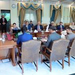 A delegation of international E-commerce Company Alibaba Group, led by President of International Markets James Dong meets with Prime Minister Muhammad Shehbaz Sharif