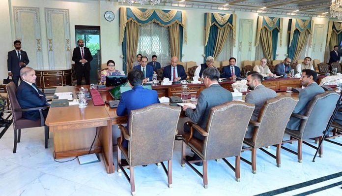 A delegation of international E-commerce Company Alibaba Group, led by President of International Markets James Dong meets with Prime Minister Muhammad Shehbaz Sharif