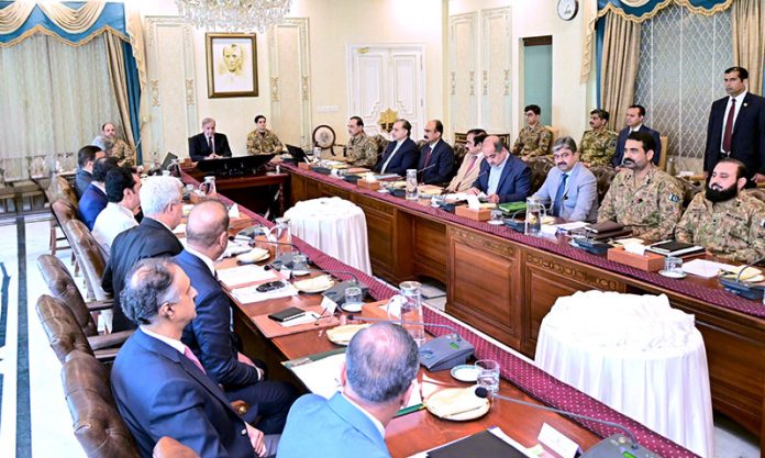 Prime Minister Muhammad Shehbaz Sharif chairs a meeting of the Steering Committee on Anti-Terrorism and Harden the State