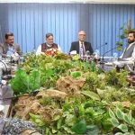 Federal Minister for Poverty Alleviation and social safety Syed Imran Ahmed Shah being briefed by the CEO of Trust for Voluntary Organizations Mr. Ghulam Muhiyuddin at TVO headquarters in federal capital