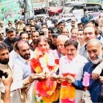 Federal Minister for Railways Muhammad Hanif Abbasi lays the foundation stone for Ratta Road’s reconstruction, including drainage restoration