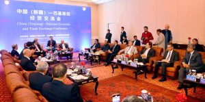 Federal Minister for National Food Security and Research Rana Tanveer Hussain in a high-level meeting with the Chinese delegation.