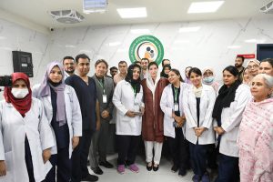 First Lady of Pakistan and Member of the National Assembly, Bibi Aseefa Bhutto Zardari along with Madam Azra Fazal Pechuho, Minister for Health and Population Welfare Sindh, and Barrister Murtaza Wahab, Mayor of Karachi visiting at the Sindh Institute of Child Health and Neonatology’s (SICHN) Mother & Childcare Hospital in Azam Basti and the Children Hospital in Korangi