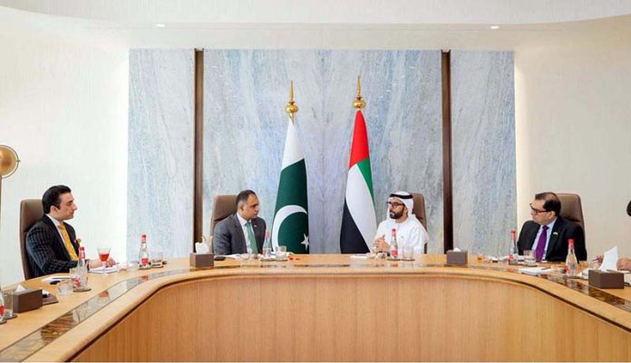 A high-level Government of Pakistan delegation, led by Bilal Azhar Kayani, Minister of State for Finance and Railways and Head of the Prime Minister's Delivery Unit in a meeting with Mr. Mohammad Al Sharhan Managing Director of the World Governments Summit and Director Government Leaders & Talents Department, UAE
