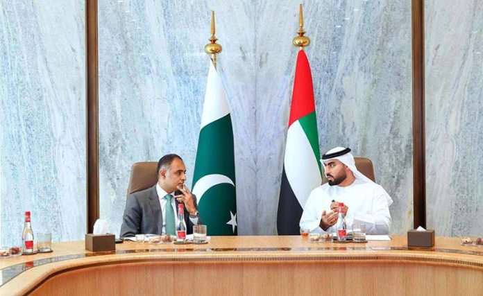 A high-level Government of Pakistan delegation, led by Bilal Azhar Kayani, Minister of State for Finance and Railways and Head of the Prime Minister's Delivery Unit in a meeting with Dr. Waleed Al Ali, Secretary General of the Digital School, UAE