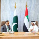 A high-level Government of Pakistan delegation, led by Bilal Azhar Kayani, Minister of State for Finance and Railways and Head of the Prime Minister's Delivery Unit in a meeting with Mr. Mohammad Al Sharhan Managing Director of the World Governments Summit and Director Government Leaders & Talents Department, UAE