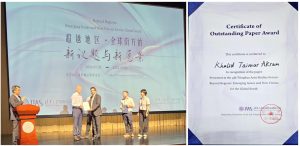 Khalid Taimur Akram wins Best Presenter Award at Tsinghua university