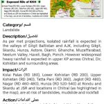 NDMA advisory warns of landslide threat across Northern Pakistan
