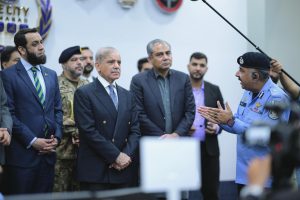 PM visits Islamabad Safe City Command, Control Center; gets briefing