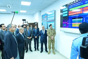 PM visits Islamabad Safe City Command, Control Center; gets briefing