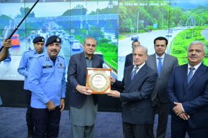 PM visits Islamabad Safe City Command, Control Center; gets briefing