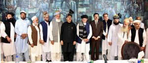 Chairman Senate meets 90-member Tribal Jirga led by KP Governor at Parliament House