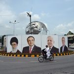 Roads adorned with billboards and flags, extending a warm welcome to Iran’s President of Iran Dr. Masoud Pezeshkian and fostering Pakistan-Iran friendship