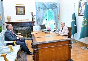 Chairman NDMA Lt. General Inam Haider Malik calls on Prime Minister Muhammad Shehbaz Sharif.