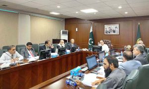 Federal Minister for Maritime Affairs, Muhammad Junaid Anwar Chaudhry chairing a meeting on ports.