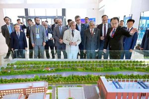 Prime Minister Muhammad Shehbaz Sharif visits the National Facility for Earthquake Engineering Simulation during his visit of Tianjin University in China