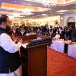 Federal Minister for National Heritage and Culture Division Aurangzeb Khan Khichi addressing the 58th ASEAN Day Celebrations at local hotel