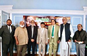 Pakistan High Commissioner Muhammad Saleem with Pakistani community members on Yaum-e-Istehsal in Ottawa, Canada.