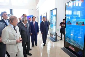 Prime Minister Muhammad Shehbaz Sharif visits the National Facility for Earthquake Engineering Simulation during his visit of Tianjin University in China