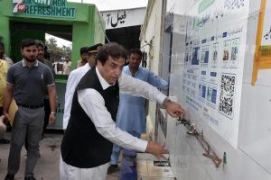 Federal Minister for Railways, Muhammad Hanif Abbasi, visiting the Faisalabad Railway Station