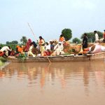 Rescue 1122 officials are helping people board boats to evacuate them from flood-hit areas after a breach in the Sutlej River inundated hundreds of acres of land in Bahawalpur. Flash floods have submerged standing crops in areas including Dera Bakha, Basti Lala Dera, and Mari Qasim Shah