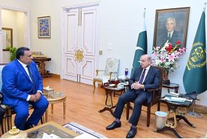 High Commissioner of the People's Republic of Bangladesh, H.E. Mr. Md. Iqbal Hussain Khan calls on Prime Minister Muhammad Shehbaz Sharif.