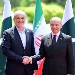 Prime Minister Muhammad Shehbaz Sharif receives the President of Iran H.E. Dr. Masoud Pezeshkian at the Prime Minister's House