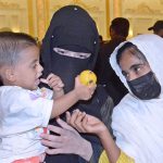 Visitors taking keen interest in different variety of mangoes displayed on the stall during 9th Mango Festival organized by Nawaz Sharif Agriculture University to promote mango products and local culture at a local hotel