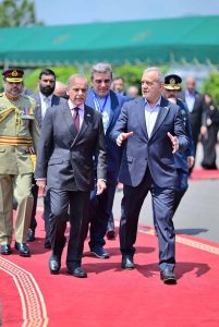 Prime Minister Muhammad Shehbaz Sharif receives the President of Iran H.E. Dr. Masoud Pezeshkian at the Prime Minister's House