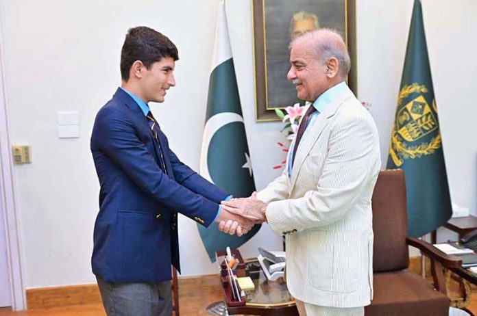 Ikramullah, the student hailing from Qila Saifullah in Balochistan, who was affected due to 2022 floods and whom PM provided educational facilities at Lawrence College Murree called on Prime Minister Muhammad Shehbaz Sharif
