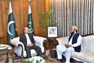 Federal Minister for Religious Affairs and Interfaith Harmony, Sardar Muhammad Yousaf, called on President Asif Ali Zardari, at Aiwan-e- Sadr.