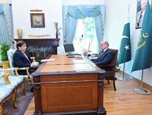 Federal Minister for Railway Hanif Abbasi calls on Prime Minister Muhammad Shehbaz Sharif.