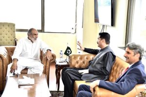 Federal Minister for Science and Technology Khalid Hussain Magsi met with Governor of Khyber Pakhtunkhwa Faisal Karim Kundi - discussions focused on political stability and security in Khyber Pakhtunkhwa and Balochistan. APP/MAF/FHA