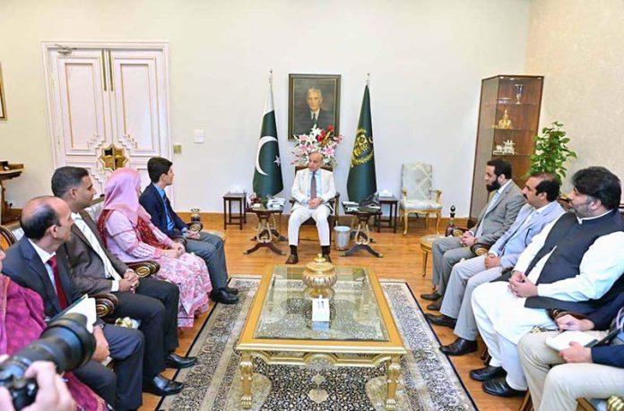 Ikramullah, the student hailing from Qila Saifullah in Balochistan, who was affected due to 2022 floods and whom PM provided educational facilities at Lawrence College Murree called on Prime Minister Muhammad Shehbaz Sharif