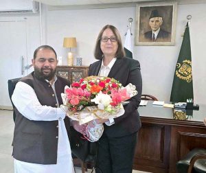 Federal Minister for National Heritage and Culture Division Aurangzeb Khan Khichi welcomed the First Secretary, Embassy of Ukraine, Ms. Oksana Patriaeva.