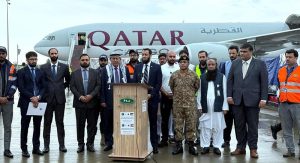 Federal Minister for Information and Broadcasting, Attaullah Tarar, attended the send-off ceremony as Chief Guest at Islamabad International Airport, joined by senior officials from the Government of Pakistan, NDMA, and the Embassy of Palestine in federal capital