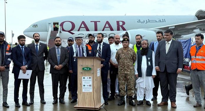Federal Minister for Information and Broadcasting, Attaullah Tarar, attended the send-off ceremony as Chief Guest at Islamabad International Airport, joined by senior officials from the Government of Pakistan, NDMA, and the Embassy of Palestine in federal capital
