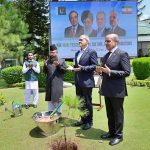Prime Minister Muhammad Shehbaz Sharif and the President of Iran H.E. Dr. Masoud Pezeshkian plant a sapling in Prime Minister's House