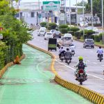 Motorcycles continue using the main road despite the Punjab government having created a special lane for them on Old Airport Road.