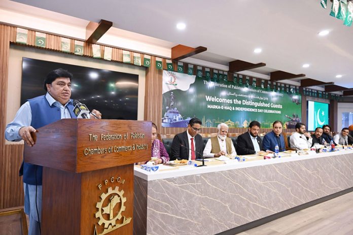 State Minister for Religious Affairs and Inter-Faith Harmony Kheeal Das Kohistani addresses Marka-e- Haq the Minorities Day celebration event organized by FPCCI Central Standing Committee on Interfaith Peace, Harmony & Minority Affairs