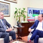 Federal Minister for Climate Change and Environmental Coordination, Dr. Musadik Malik, met with His Excellency Mr. Ali Mubarak Ali Essa Al-Khater, Ambassador of the State of Qatar to the Islamic Republic of Pakistan, to discuss avenues for enhanced bilateral cooperation